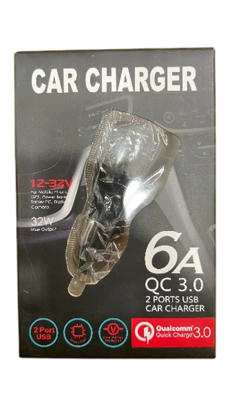 TM-DC-681-BLACK Qualcomm Quick Charger Dual Ports Car Charger
