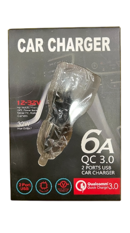 TM-DC-681-BLACK Qualcomm Quick Charger Dual Ports Car Charger
