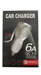TM-DC-681-WHITE Qualcomm Quick Charger Dual Ports Car Charger