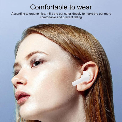 NNEDSZ Wireless Bluetooth Earphones With Touch Display - White